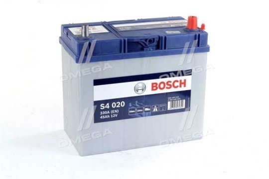 Акумулятор 45Ah-12v BOSCH (S4020) (238x129x227),R,EN330,Азія тонк.клеми