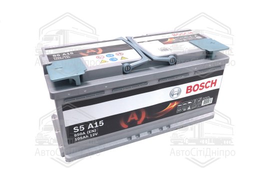 Акумулятор 105Ah-12v BOSCH AGM (S5A15) (394х175х190), R, EN 950