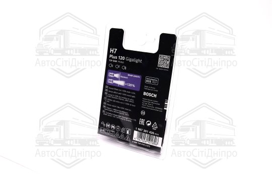 Лампа розжарювання H7 12V 55W PX26d Plus 120 Gigalight (компл. 2шт) (вир-во Bosch)
