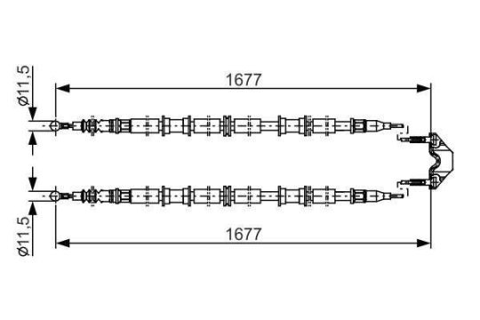 Трос ручного гальмаOPEL ZAFIRA  A  (вир-во Bosch)