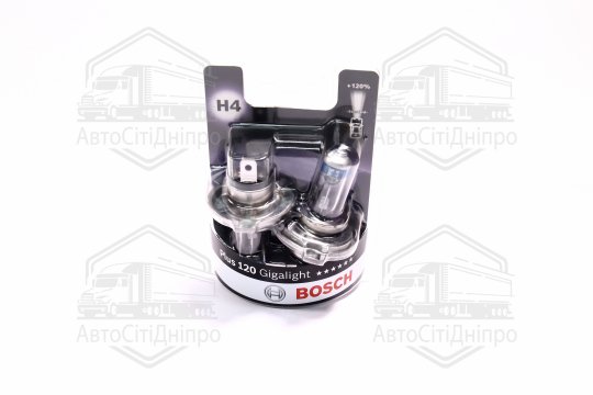 Лампа розжарювання H4 12V 60/55W P43t Plus 120 Gigalight (компл) (вир-во Bosch)