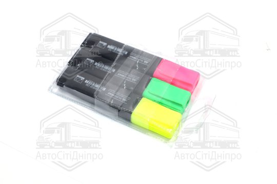 Набір маркерів текст., 3 кольори в пластиковому футлярі 2-4мм, BUROMAX