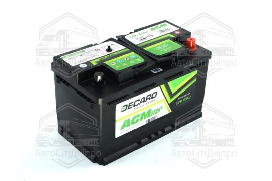 Акумулятор 80Ah-12v DECARO AGM Start-Stop (315x175x190),R,EN800