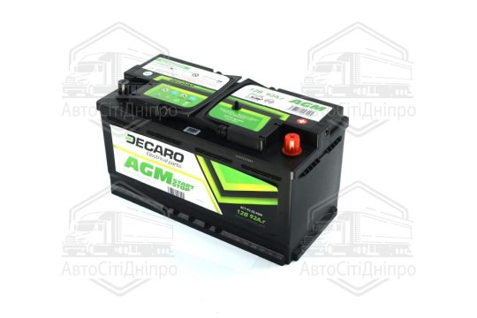 Акумулятор 92Ah-12v DECARO AGM Start-Stop (353x175x190),R,EN850