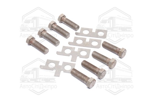 Р/к кріплення маховика ЯМЗ (болт маховика 8 штук, пластина ліва+права по 2 штуки) (DETALKA)
