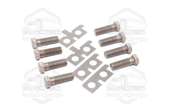 Р/к кріплення маховика ЯМЗ (болт маховика 8 штук, пластина ліва+права по 2 штуки) (DETALKA)