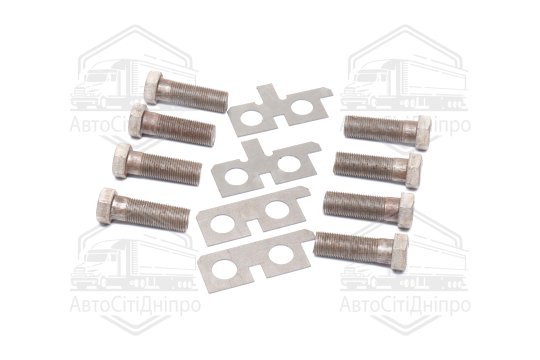 Р/к кріплення маховика ЯМЗ (болт маховика 8 штук, пластина ліва+права по 2 штуки) (DETALKA)