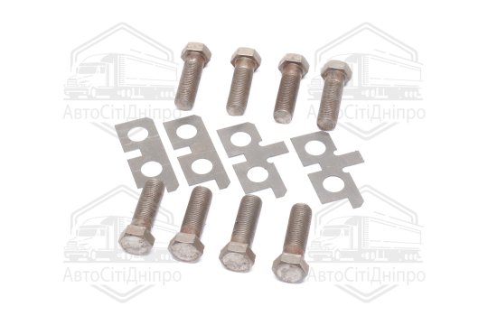 Р/к кріплення маховика ЯМЗ (болт маховика 8 штук, пластина ліва+права по 2 штуки) (DETALKA)