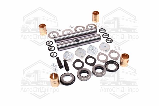 Шкворень у комплекті ГАЗ 53,3307 Р0 (D=30) (підшипники РОЛИКОВІ ПРЕМІУМ, повний на а/м) (DETALKA)