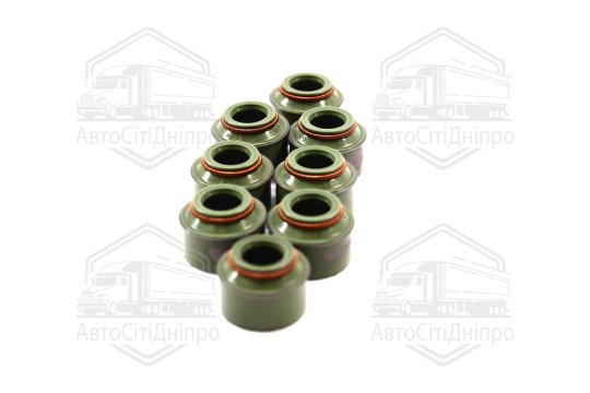 Сальник клапана ГАЗЕЛЬ, ГАЗ, УАЗ (ФТОРКАУЧУК зелений, 8 штук, двигуни 402,511,523) (DETALKA)