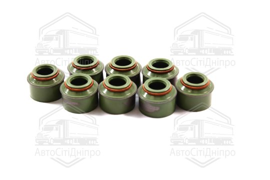 Сальник клапана ГАЗЕЛЬ, ГАЗ, УАЗ (ФТОРКАУЧУК зелений, 8 штук, двигуни 402,511,523) (DETALKA)