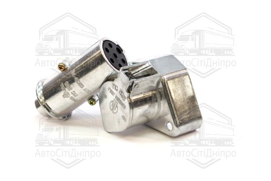 Вилка-розетка МАЗ, КАМАЗ, Сільгосптехніка, Вантажні Іномарки (24В, алюміній) (DETALKA)