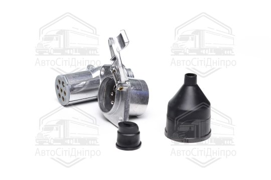 Вилка-розетка ЄВРО КАМАЗ, МАЗ, Сільгосптехніка,Вантажні Іномарки (24В, алюміній) (DETALKA)