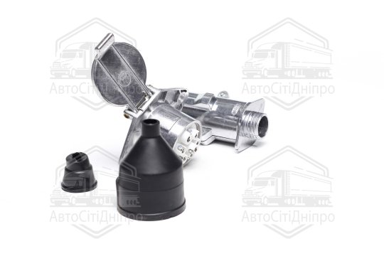 Вилка-розетка ЄВРО КАМАЗ, МАЗ, Сільгосптехніка,Вантажні Іномарки (24В, алюміній) (DETALKA)