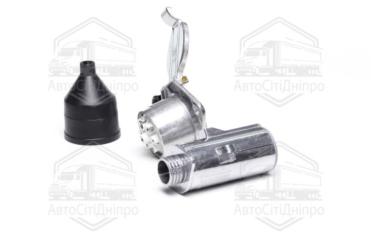 Вилка-розетка ЄВРО КАМАЗ, МАЗ, Сільгосптехніка,Вантажні Іномарки (24В, алюміній) (DETALKA)