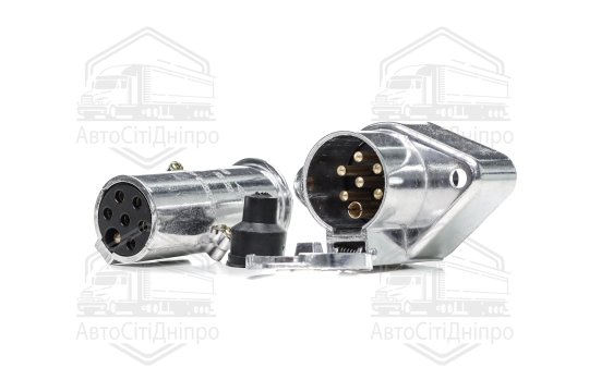 Вилка-розетка МАЗ, КАМАЗ, Сільгосптехніка, Вантажні Іномарки (24В, алюміній) (DETALKA)