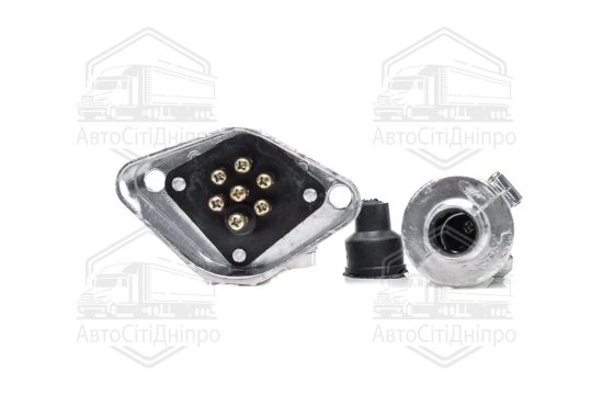 Вилка-розетка МАЗ, КАМАЗ, Сільгосптехніка, Вантажні Іномарки (24В, алюміній) (DETALKA)