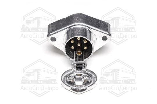 Розетка для причепа ПС 326 МАЗ, КАМАЗ, Сільгосптехніка, Вантажні Іномарки (24В, алюміній) (DETALKA)