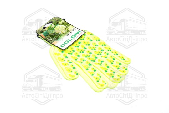 Рукавички "Весняні квіти" з малюнком ПВХ жовтий / зелений поліамід 13 клас розмір 10 (DOLO