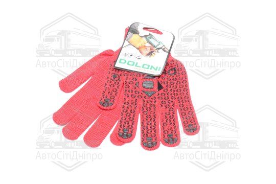 Рукавички з ПВХ-рисунком червоний/чорний70/30 10 клас розмір 11 (DOLONI)