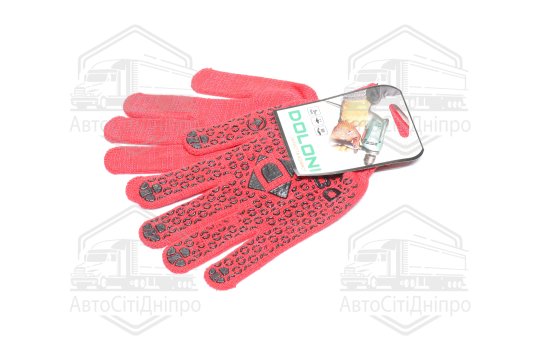 Рукавички з ПВХ-рисунком червоний/чорний70/30 10 клас розмір 11 (DOLONI)