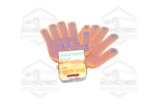 Рукавички із ПВХ-рисунком 2х. сторон.помаранчевий/синій40/60 7 клас розмір 10 (DOLONI)