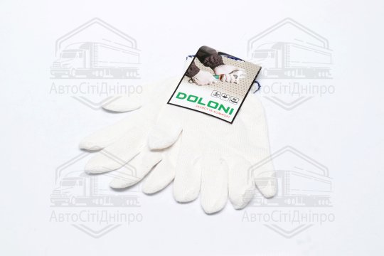 Рукавички без ПВХ біло-сніжний-70/30 10 клас розмір 10 (DOLONI)