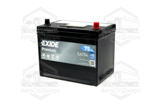 Акумулятор 75Ah-12v Exide PREMIUM (270х173х222), R, EN630 Азія