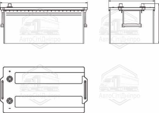 Акумулятор 235Ah-12v Exide Strong PRO EFB (518х279х240),полярність зворотна (3),EN1200