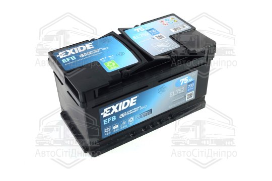 Акумулятор 75Ah-12v Exide EFB (315х175х175),R,EN730