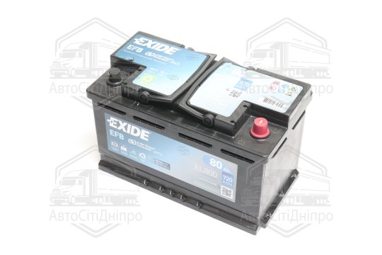Акумулятор 80Ah-12v Exide EFB (315х175х190), R, EN800