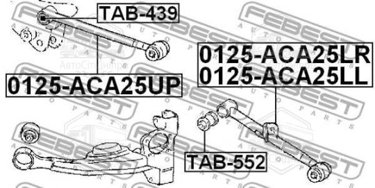 Тяга поперечна Toyota RAV 4 II 00-05 зад. міст праворуч (Вир-во FEBEST)