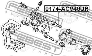 Втулка направляюча супорта задн. TOYOTA RAV4 2005-2013 (вир-во FEBEST)