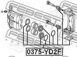 Ремкомплект супорта передн. ACURA MDX YD2 2007-2013 (вир-во FEBEST)