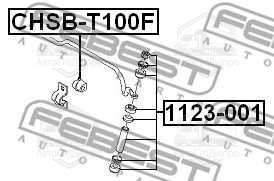 Втулка стабілізатора DAEWOO LANOS 97- перед. міст (Вир-во FEBEST)