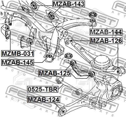 Сайлентблок важеля MAZDA CX-9 07 зад. міст низ (Вир-во FEBEST)