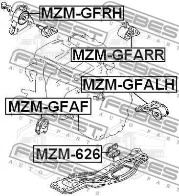 Подушка двигуна MAZDA 626 GE 1991-1997 (вир-во FEBEST)