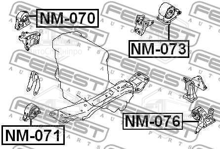 Подушка двигуна ліва NISSAN X-TRAIL T30 (вир-во FEBEST)