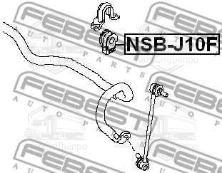 Втулка стабілізатора NISSAN JUKE, X-TRAIL, QASHQAI 07-перед. міст (Вир-во FEBEST)