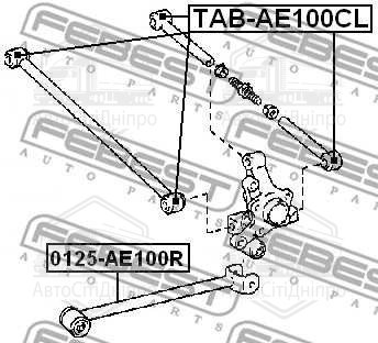 Сайлентблок важеля TOYOTA COROLLA, CAMRY 92-02 задн. міст низ (Вир-во FEBEST)