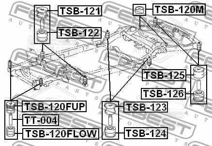 ПОДУШКА РАМИ TOYOTA, LEXUS (вир-во FEBEST)