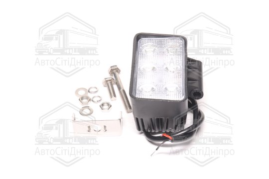 Фара LED прямокутна 18W, 6 ламп, 110*90мм, 1200Lm вузький промінь 12/24V 6000K (LITLEDA, JUBANA)