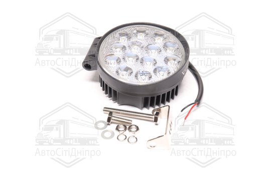 Фара LED кругла 42W, 14 ламп, 116*137,5мм, 3080Lm вузький промінь 12/24V 6000K (LITLEDA, JUBANA)