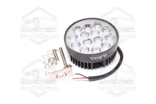 Фара LED кругла 42W, 14 ламп, 116*137,5мм, 3080Lm вузький промінь 12/24V 6000K (LITLEDA, JUBANA)