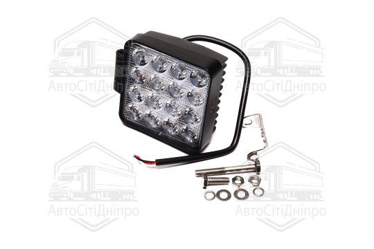 Фара LED квадратна 48W, 16 ламп, 110*110мм, 3300Lm широкий промінь 12/24V 6000K (LITLEDA, JUBANA)
