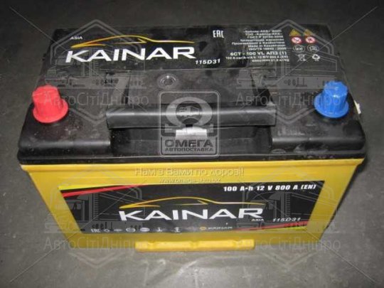 Акумулятор 100Ah-12v KAINAR Asia (304x173x220),L,EN800 Азія