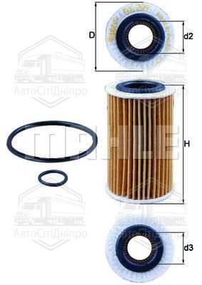 Фільтр масляний двигуна AUDI, SKODA, VW (вир-во Knecht-Mahle)