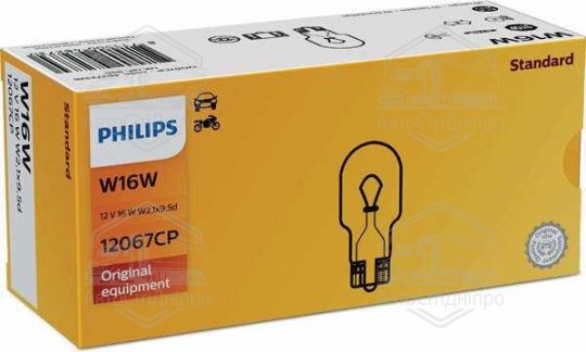 Лампа розжарювання W16W12V 16W W 2,1X9,5d (вир-во Philips)