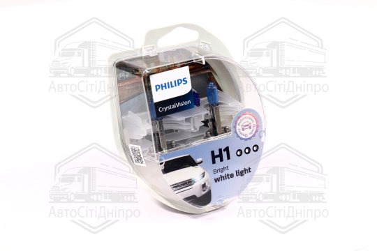 Лампа розжарювання H1 12V 55W P14,5s Cristal Vision + 2x W5W 4300K (вир-во Philips)