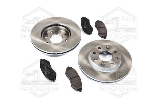 Диски гальм. з колодками CHEVROLET AVEO 05-, DAEWOO KALOS 03- (компл.) (вир-во REMSA)